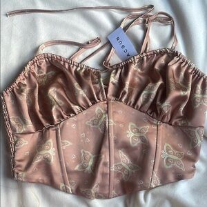 Butterfly Print Satin Camisole